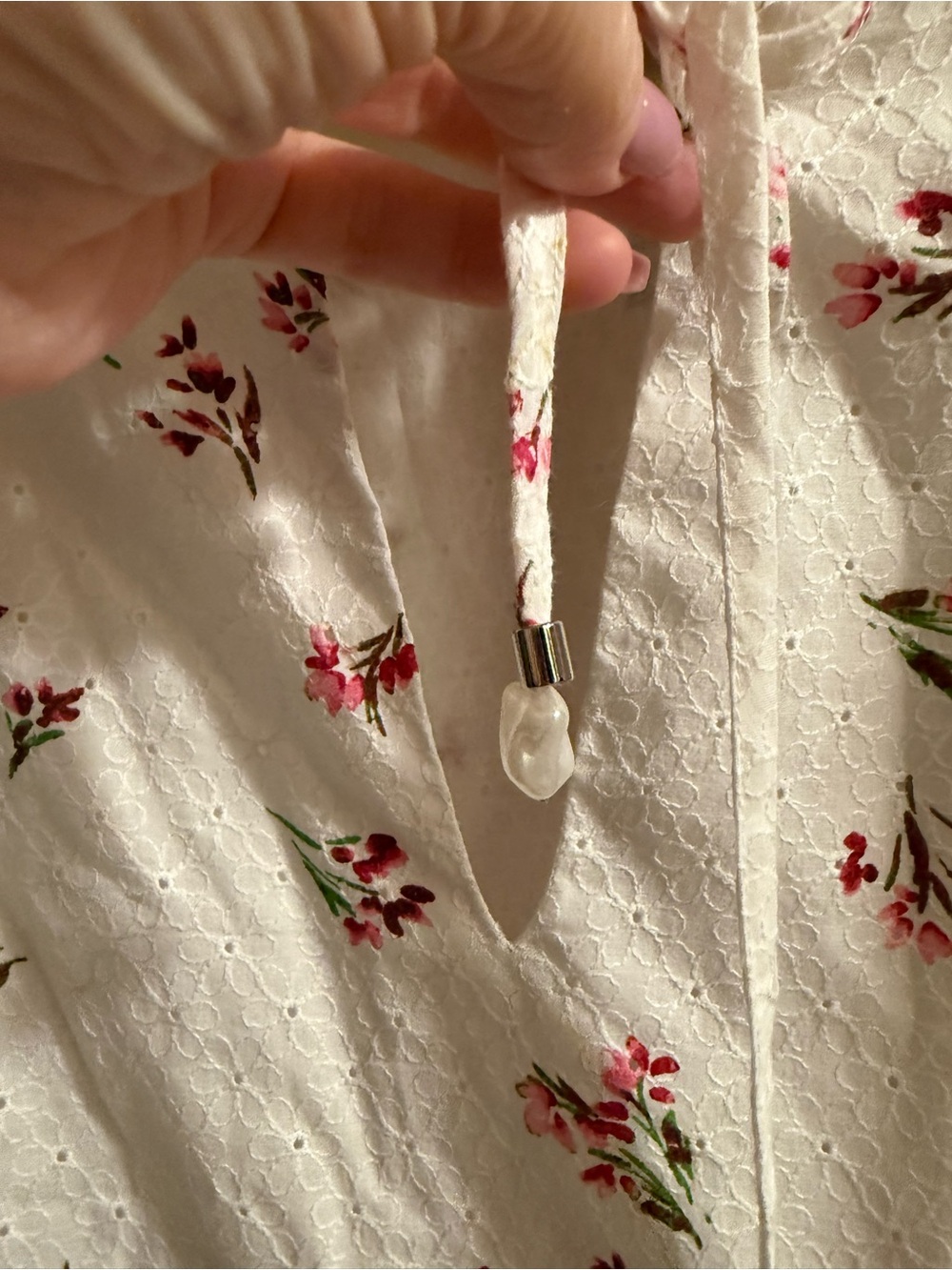 CeCe White Mini Dress with Pink Floral Print - Picture 7 of 9